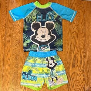 ✨ BOGO 50% Off ✨ Disney Mickey Aloha Boys Swim Suit Set (2T)